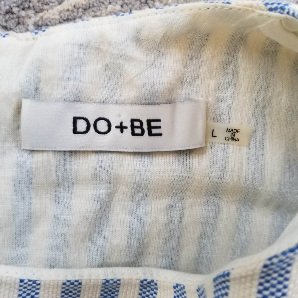 Do+Be Brand Dress. Blue & Ivory Stripe. Size Large. - Picture 11 of 12